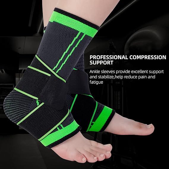 1 Pc Adjustable Compression Ankle Brace Breathable Support For Sports Exercise Fitness Men And Women